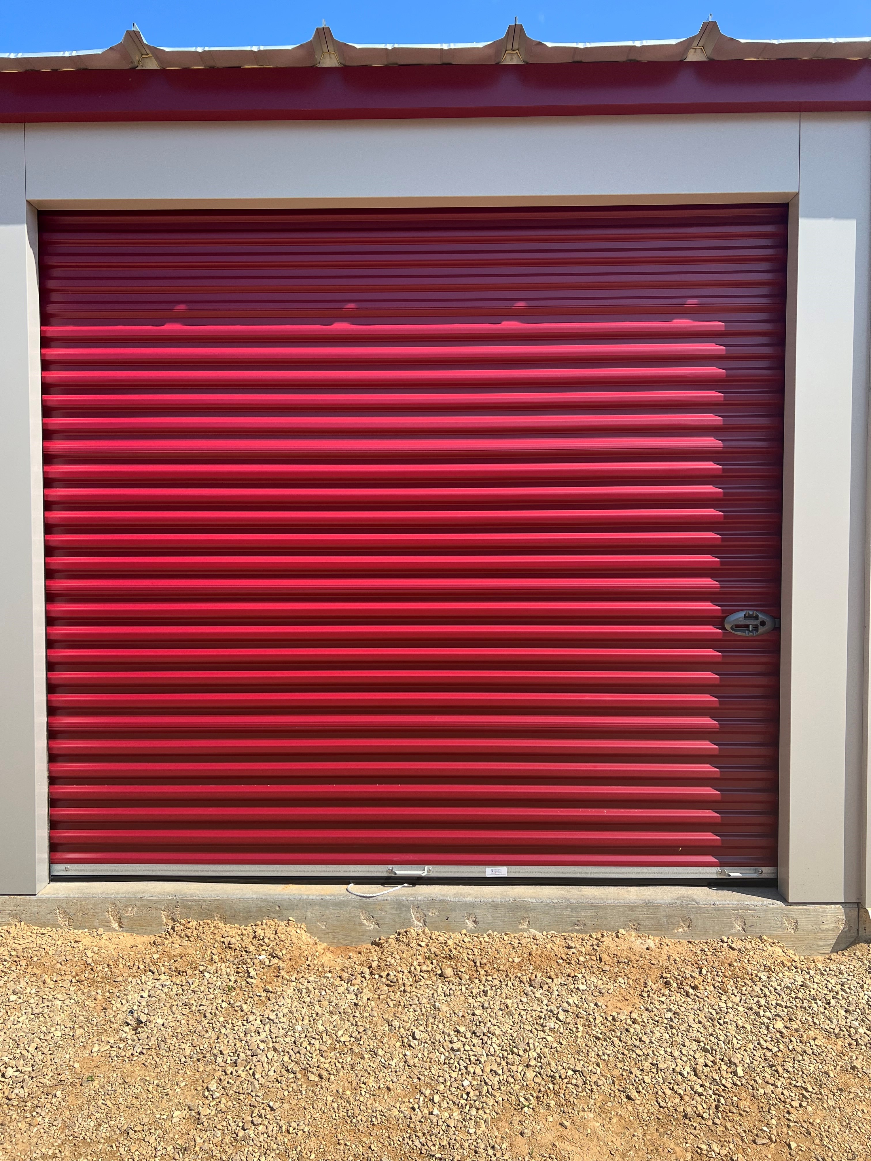 sime center  storage red door
